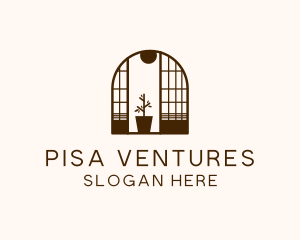 Wooden Window Plant logo design