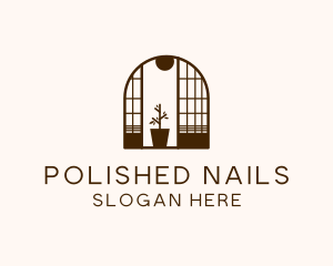 Wooden Window Plant logo design