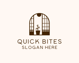 Wooden Window Plant logo design