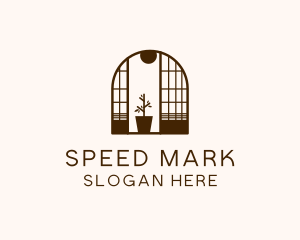 Wooden Window Plant logo design