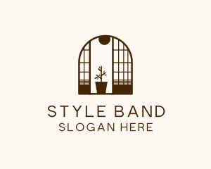 Wooden Window Plant logo design