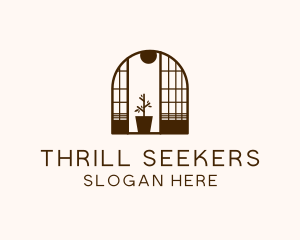 Wooden Window Plant logo design