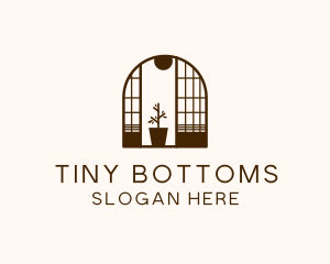 Wooden Window Plant logo design