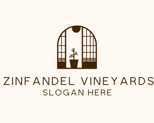 Wooden Window Plant logo design