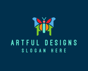 Butterfly Insect Mosaic logo design