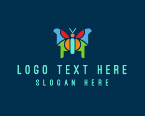 Multicolor - Butterfly Insect Mosaic logo design