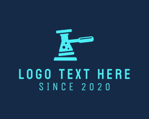 Law - Chemistry Gavel Flask logo design