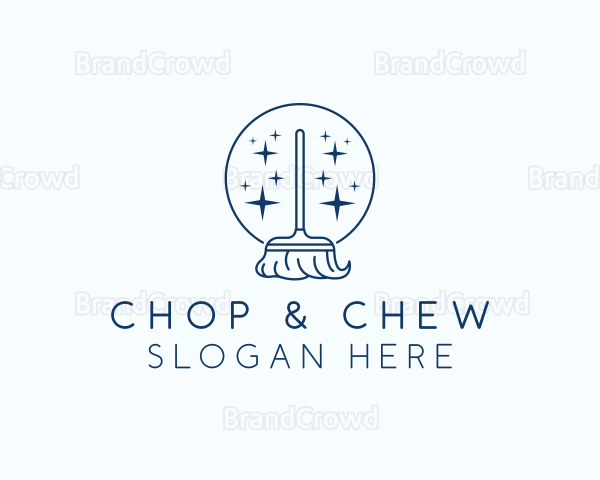 Simple Mop Cleaning Logo