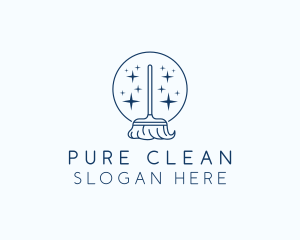 Simple Mop Cleaning logo design