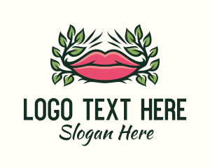 Speech - Organic Plant Lips logo design