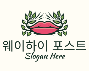 Organic Plant Lips logo design