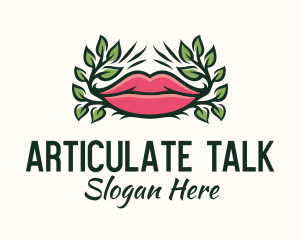 Speech - Organic Plant Lips logo design