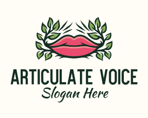 Speaking - Organic Plant Lips logo design