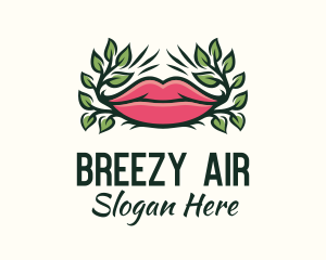 Organic Plant Lips logo design