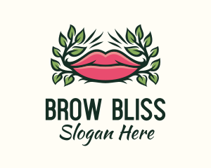 Organic Plant Lips logo design