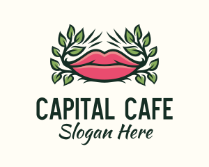 Organic Plant Lips logo design