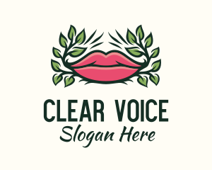 Voiceover - Organic Plant Lips logo design