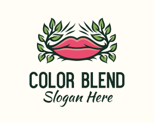 Organic Plant Lips logo design