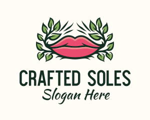 Organic Plant Lips logo design