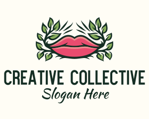 Organic Plant Lips logo design