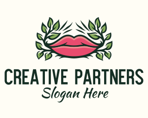 Organic Plant Lips logo design