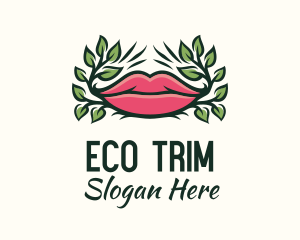 Organic Plant Lips logo design