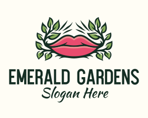 Organic Plant Lips logo design