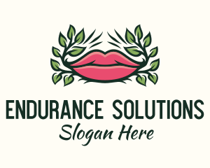 Organic Plant Lips logo design