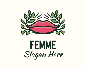 Organic Plant Lips logo design