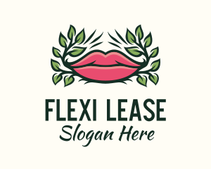 Organic Plant Lips logo design