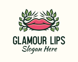 Organic Plant Lips logo design