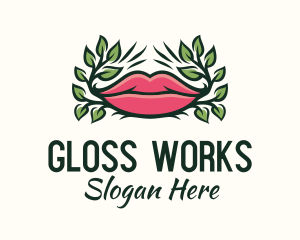 Organic Plant Lips logo design