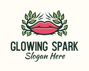 Organic Plant Lips logo design