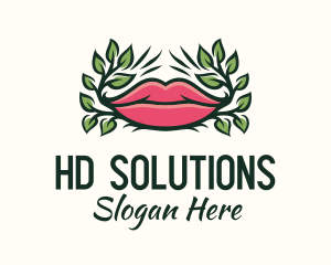 Organic Plant Lips logo design