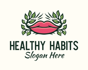 Organic Plant Lips logo design