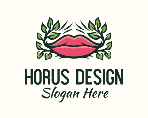 Organic Plant Lips logo design