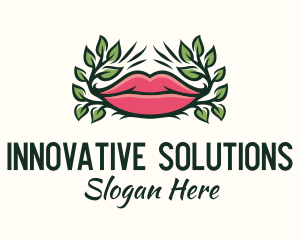 Organic Plant Lips logo design