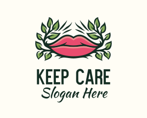 Organic Plant Lips logo design