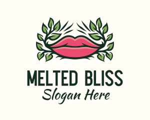 Organic Plant Lips logo design