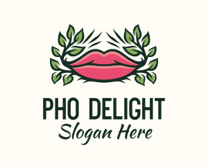 Organic Plant Lips logo design