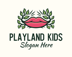 Organic Plant Lips logo design