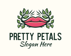 Organic Plant Lips logo design