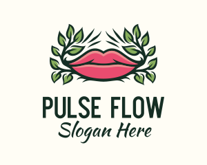 Organic Plant Lips logo design