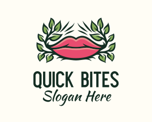 Organic Plant Lips logo design