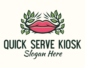 Organic Plant Lips logo design