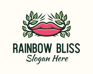 Organic Plant Lips logo design