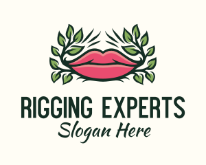 Organic Plant Lips logo design