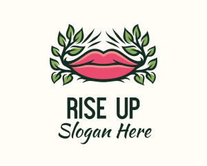 Organic Plant Lips logo design