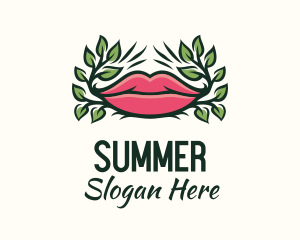 Organic Plant Lips logo design