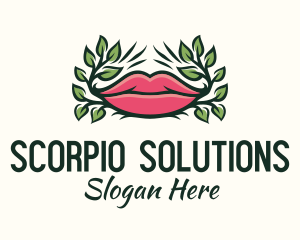 Organic Plant Lips logo design